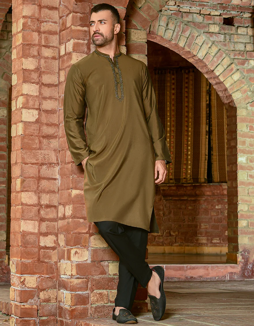 MATCHA GREEN BLENDED KURTA | JJK-SP-US-42315/S21/JJ8139-FL - Image 4