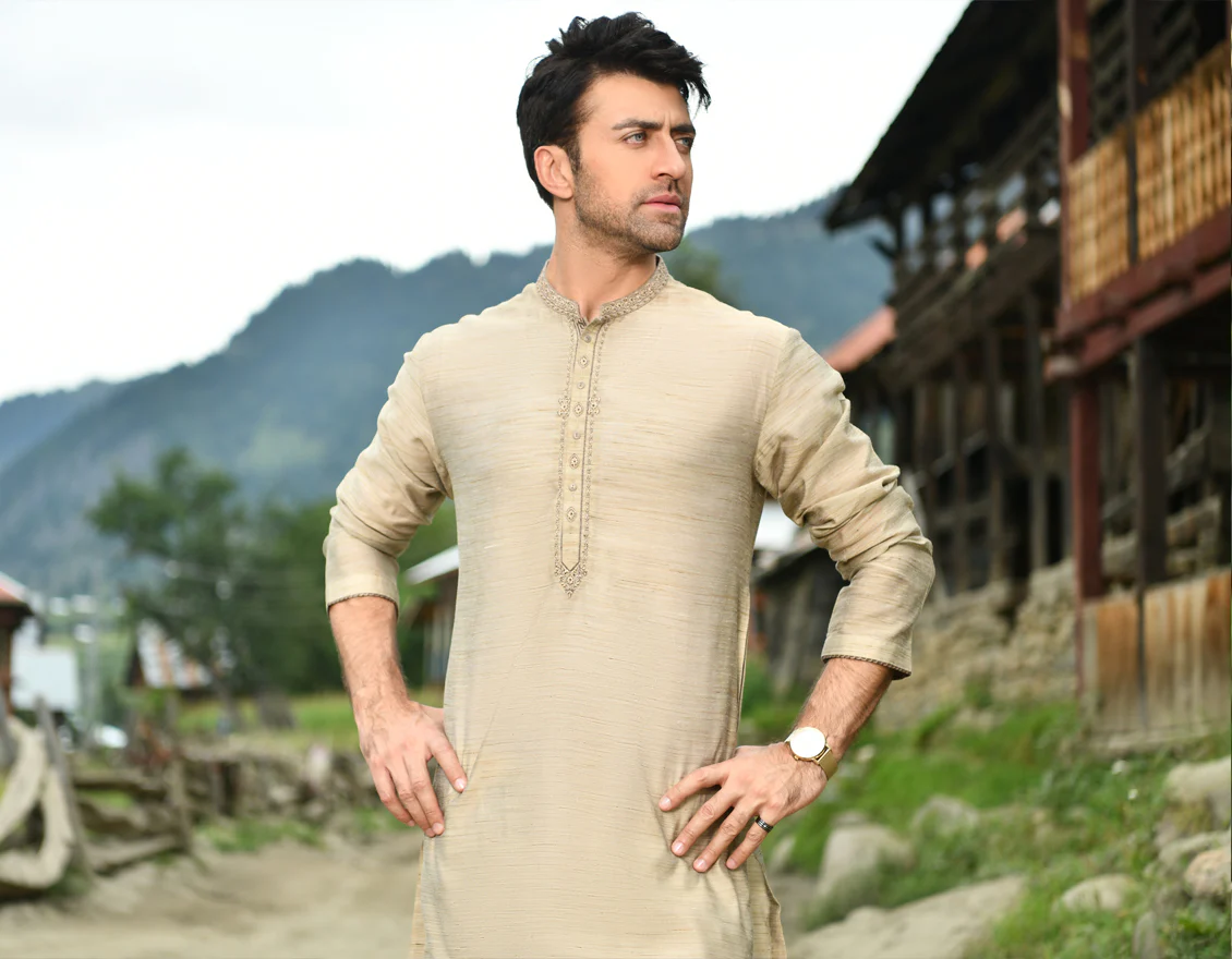 WOOD BROWN RAW SILK KURTA | JJK-SP-US-44101/A22/JJ6759-FL - Image 4