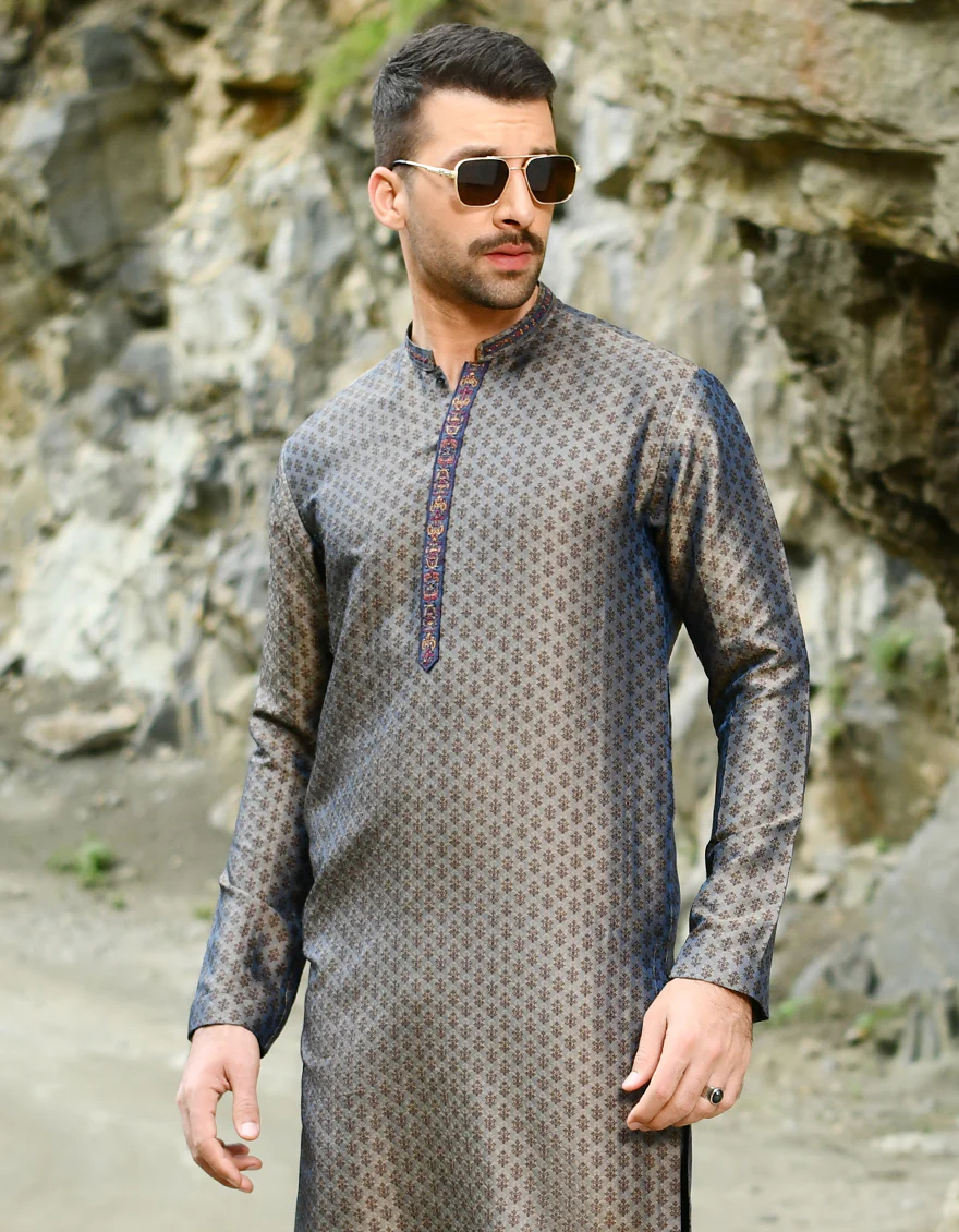 BROWN KURTA | JJK-SP-US-44169/A22/JJ7003-FL - Image 2
