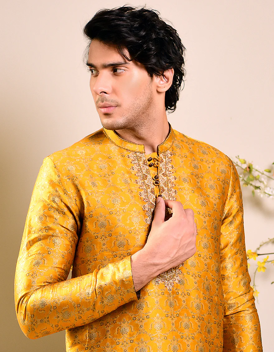 YELLOW KURTA | JJK-SP-US-44196/A23/JJ8478-FL - Image 2