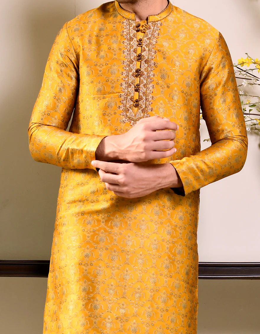 YELLOW KURTA | JJK-SP-US-44196/A23/JJ8478-FL - Image 3