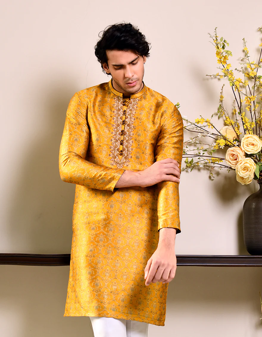 YELLOW KURTA | JJK-SP-US-44196/A23/JJ8478-FL - Image 4