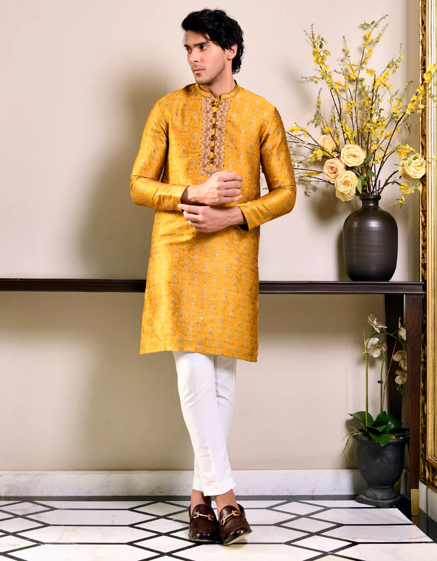 YELLOW KURTA | JJK-SP-US-44196/A23/JJ8478-FL - Image 5