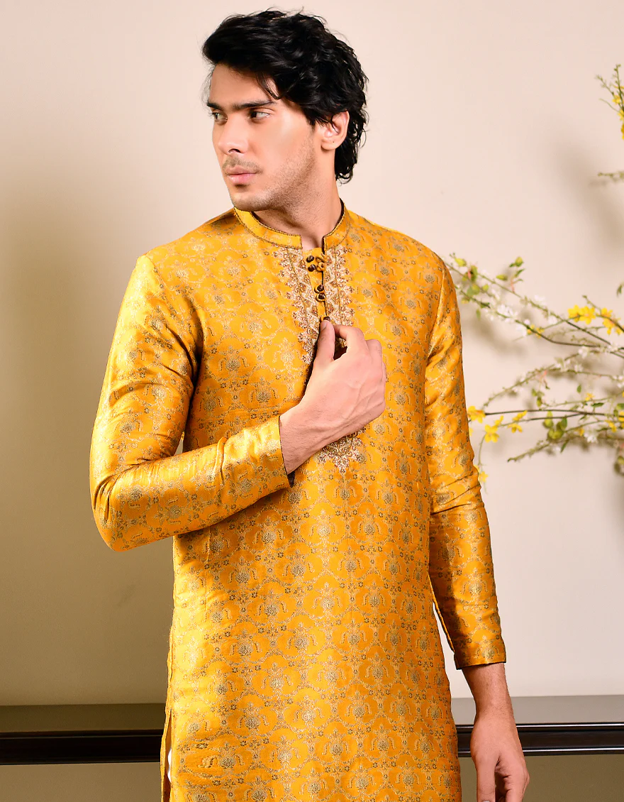YELLOW KURTA | JJK-SP-US-44196/A23/JJ8478-FL - Image 6