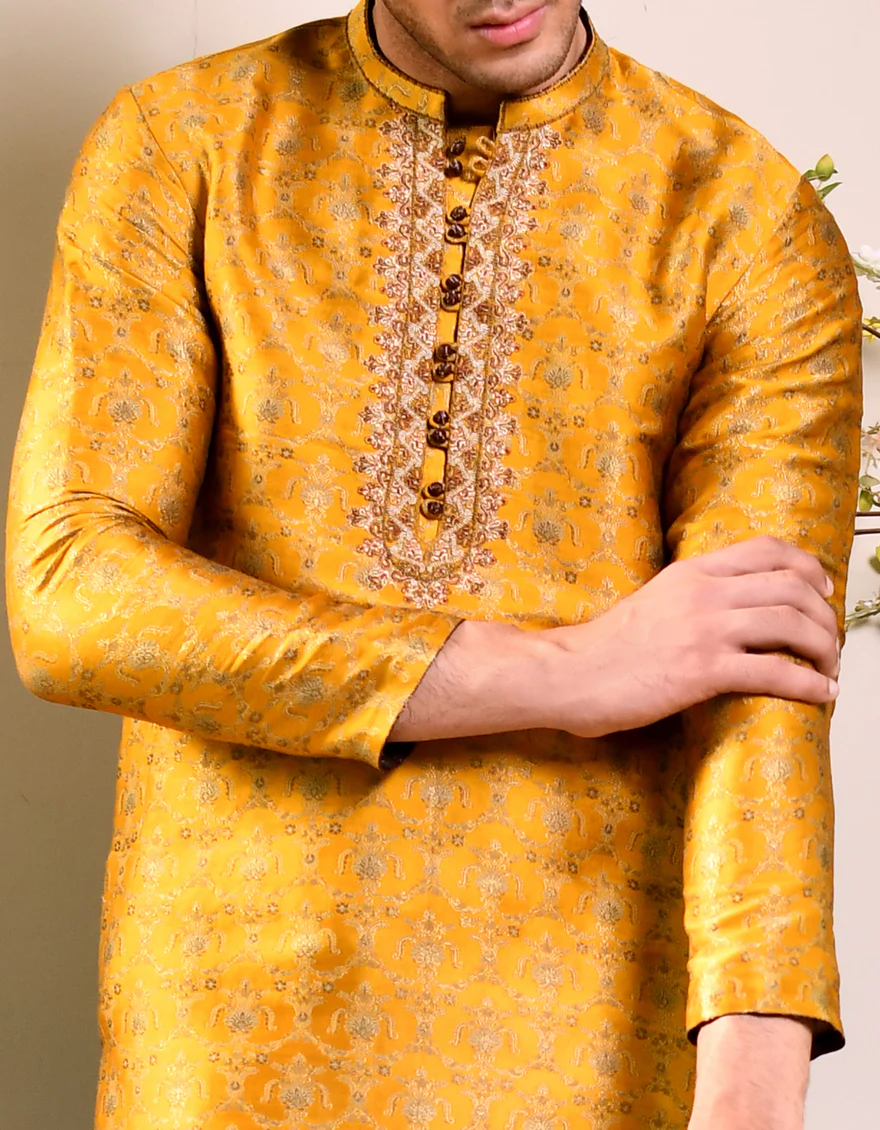 YELLOW KURTA | JJK-SP-US-44196/A23/JJ8478-FL - Image 7