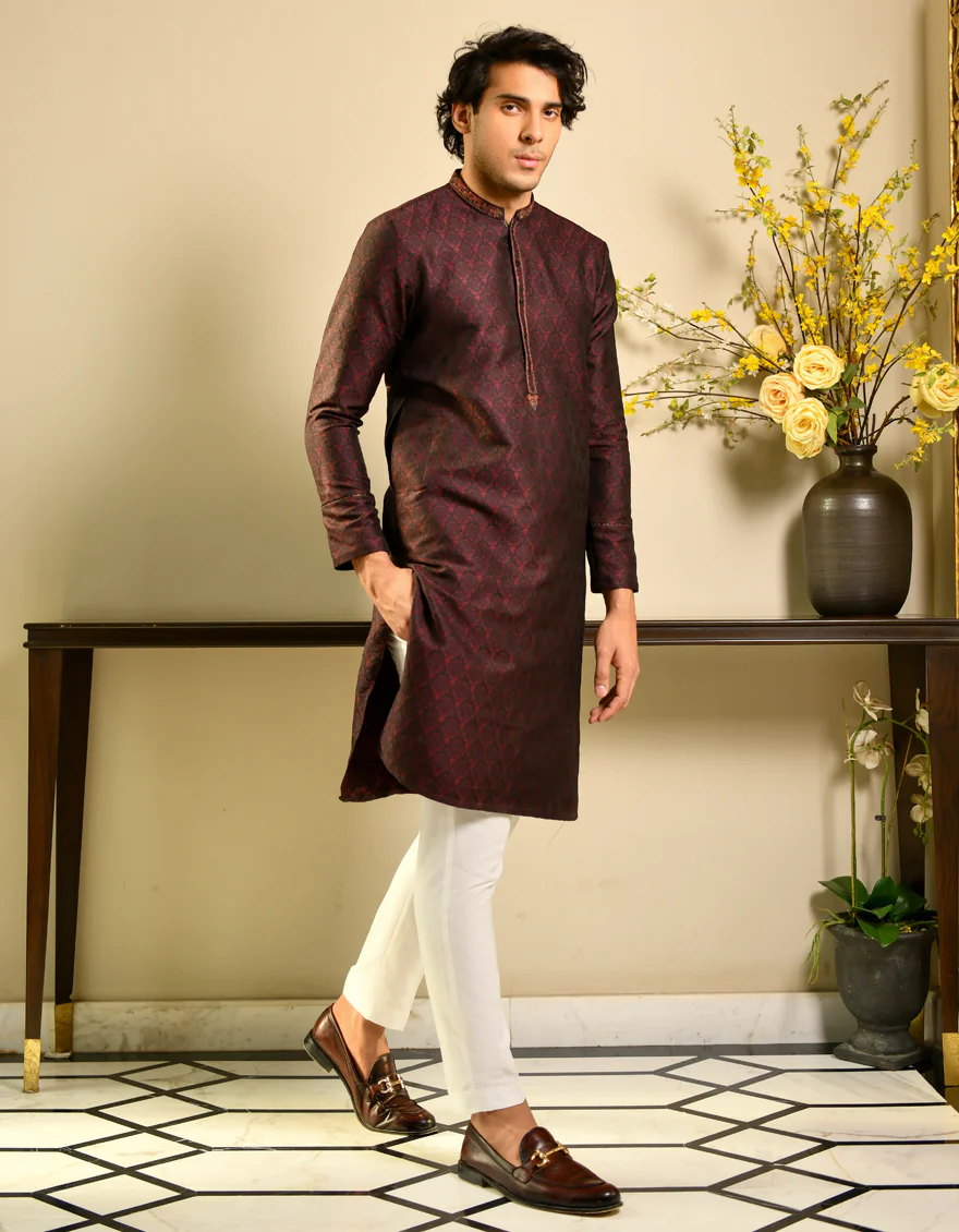 MAROON KURTA | JJK-SP-US-44200/A23/JJ8465-FL