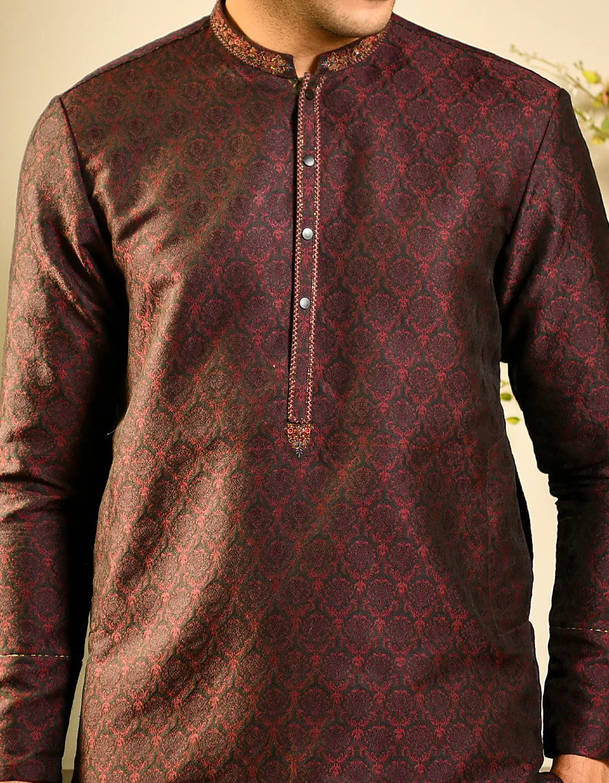 MAROON KURTA | JJK-SP-US-44200/A23/JJ8465-FL - Image 2