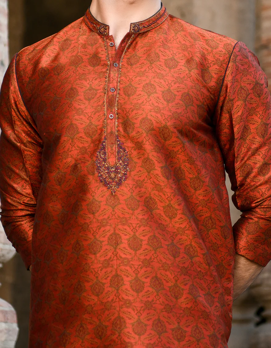 ORANGE KURTA | JJK-SP-US-44201/A23/JJ8477-FL - Image 2