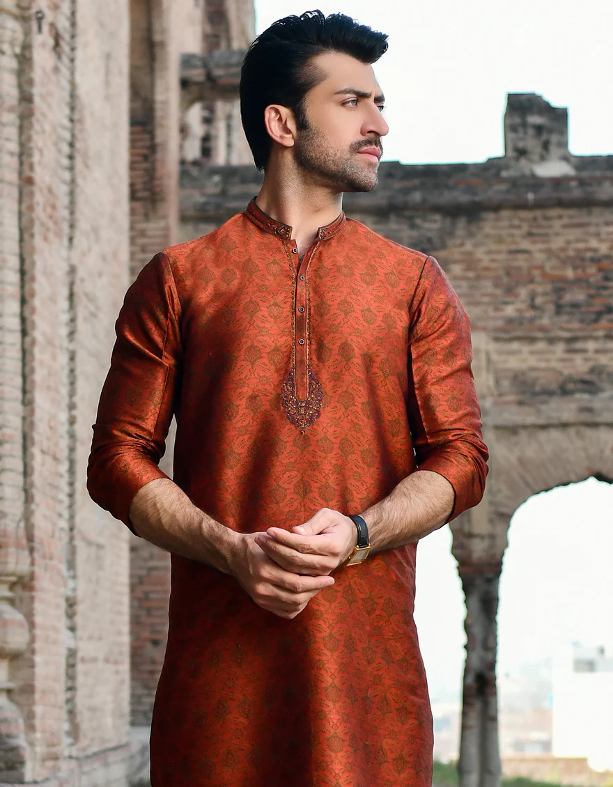 ORANGE KURTA | JJK-SP-US-44201/A23/JJ8477-FL - Image 3