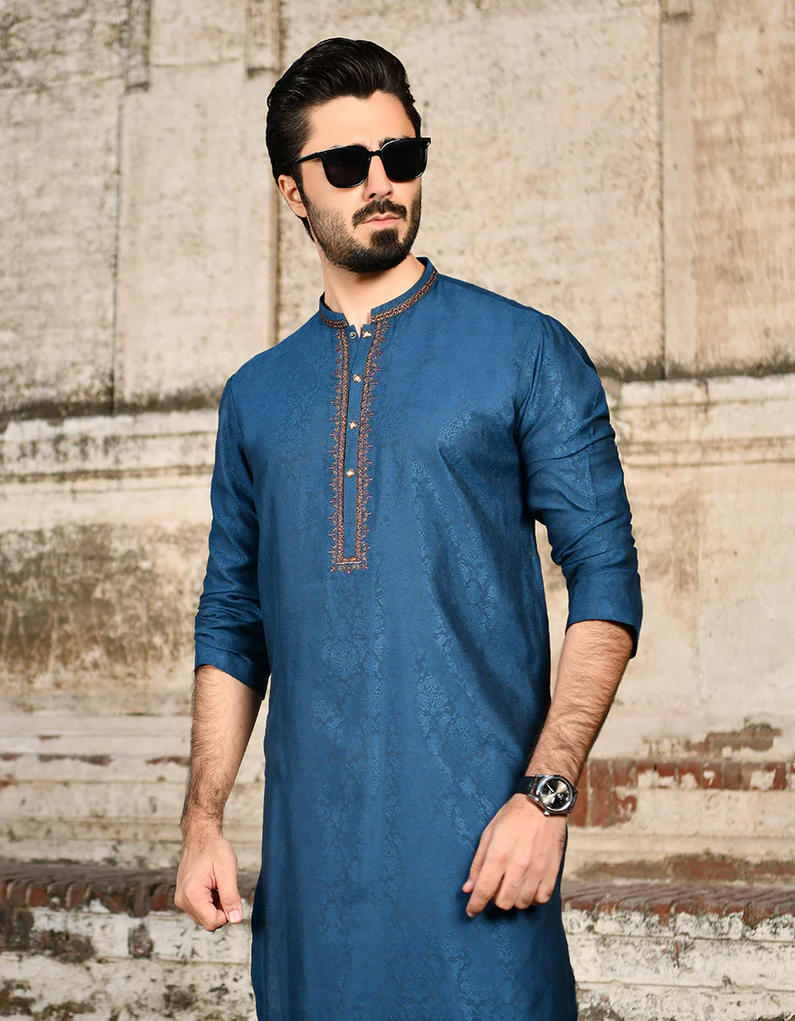 TEAL KURTA | JJK-SP-US-44203/A23/JJ8650-FL - Image 2