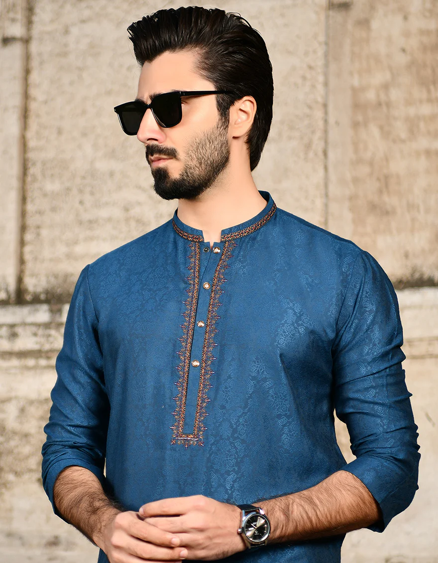 TEAL KURTA | JJK-SP-US-44203/A23/JJ8650-FL - Image 3