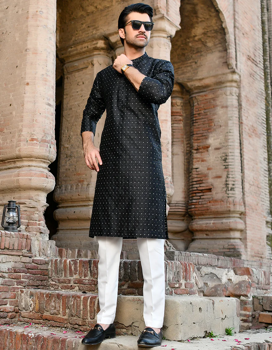 BLACK KURTA | JJK-SP-US-45114/A23/JJ8474-SF - Image 3