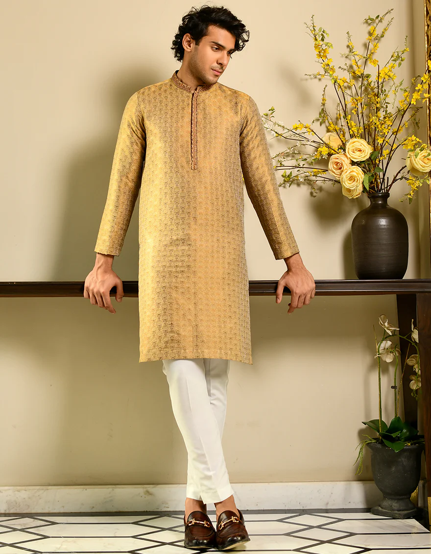 GOLDEN KURTA | JJK-SP-US-45131/A23/JJ8480-FL