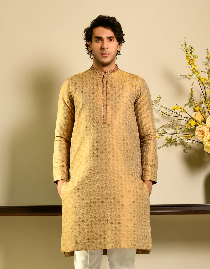 GOLDEN KURTA | JJK-SP-US-45131/A23/JJ8480-FL - Image 3