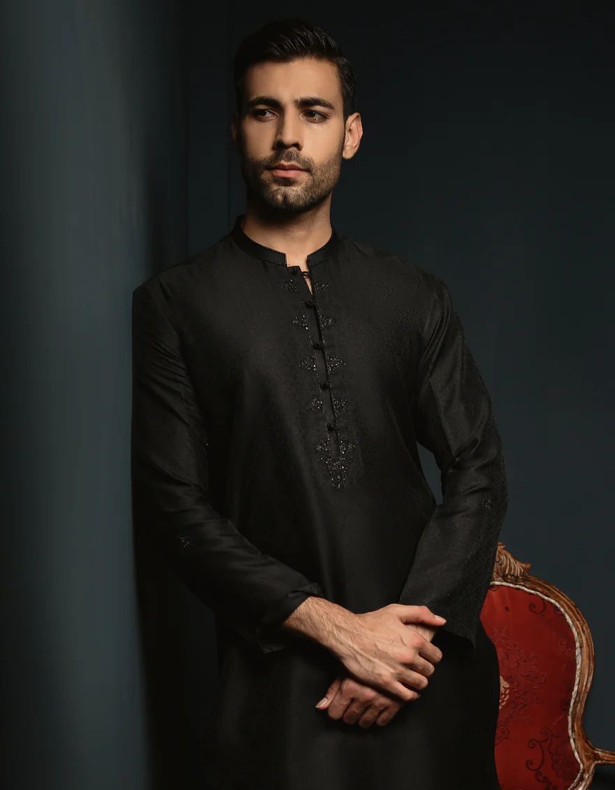 BLACK KURTA | JJK-SP-US-45132/A23/JJ8463-FL - Image 2