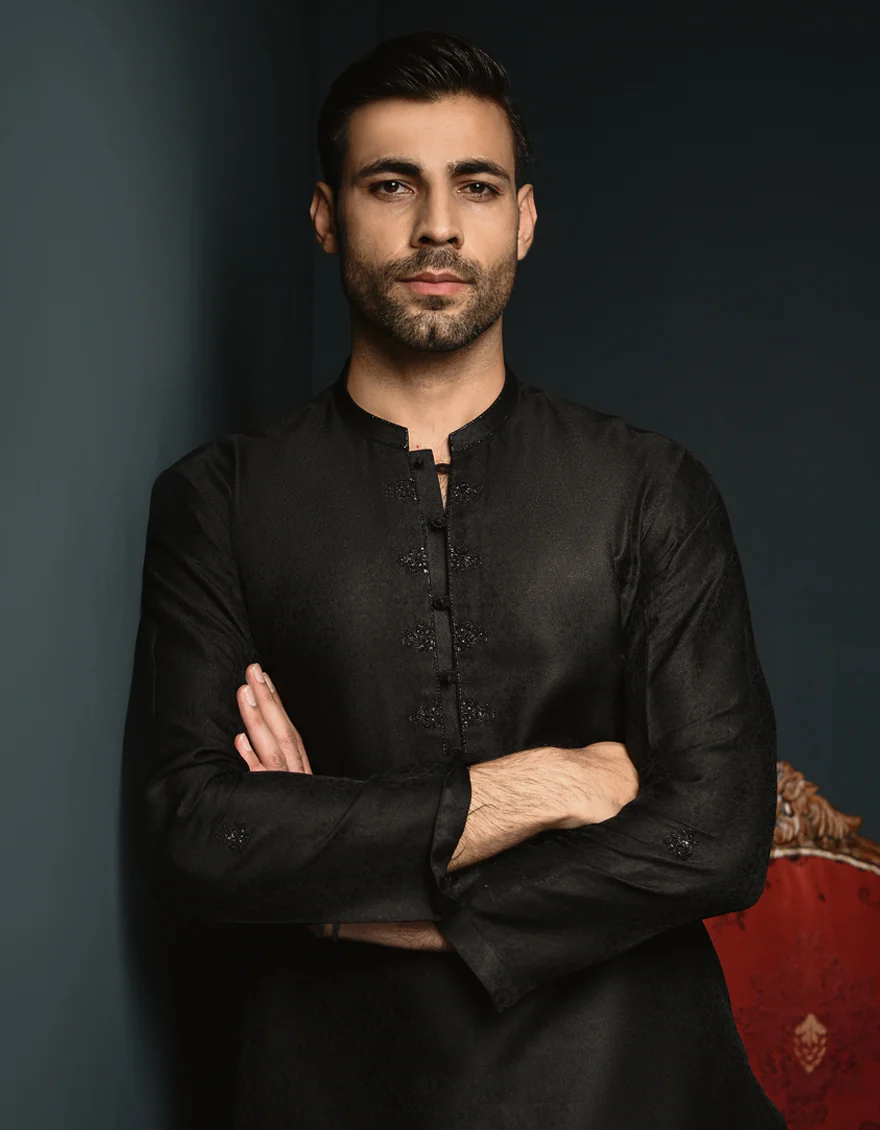 BLACK KURTA | JJK-SP-US-45132/A23/JJ8463-FL - Image 3