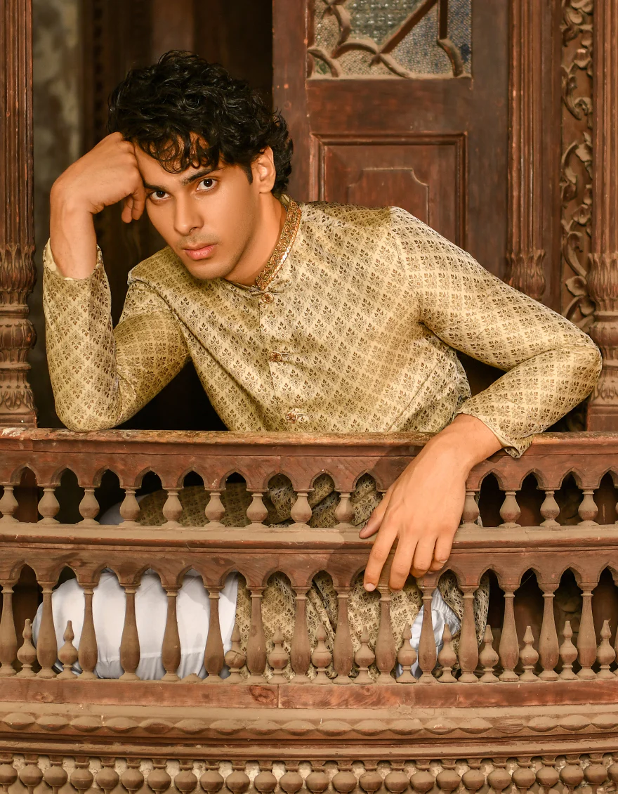 BEIGE BROWN KURTA | JJK-SP-US-45181/A23/JJ8470-FL - Image 3