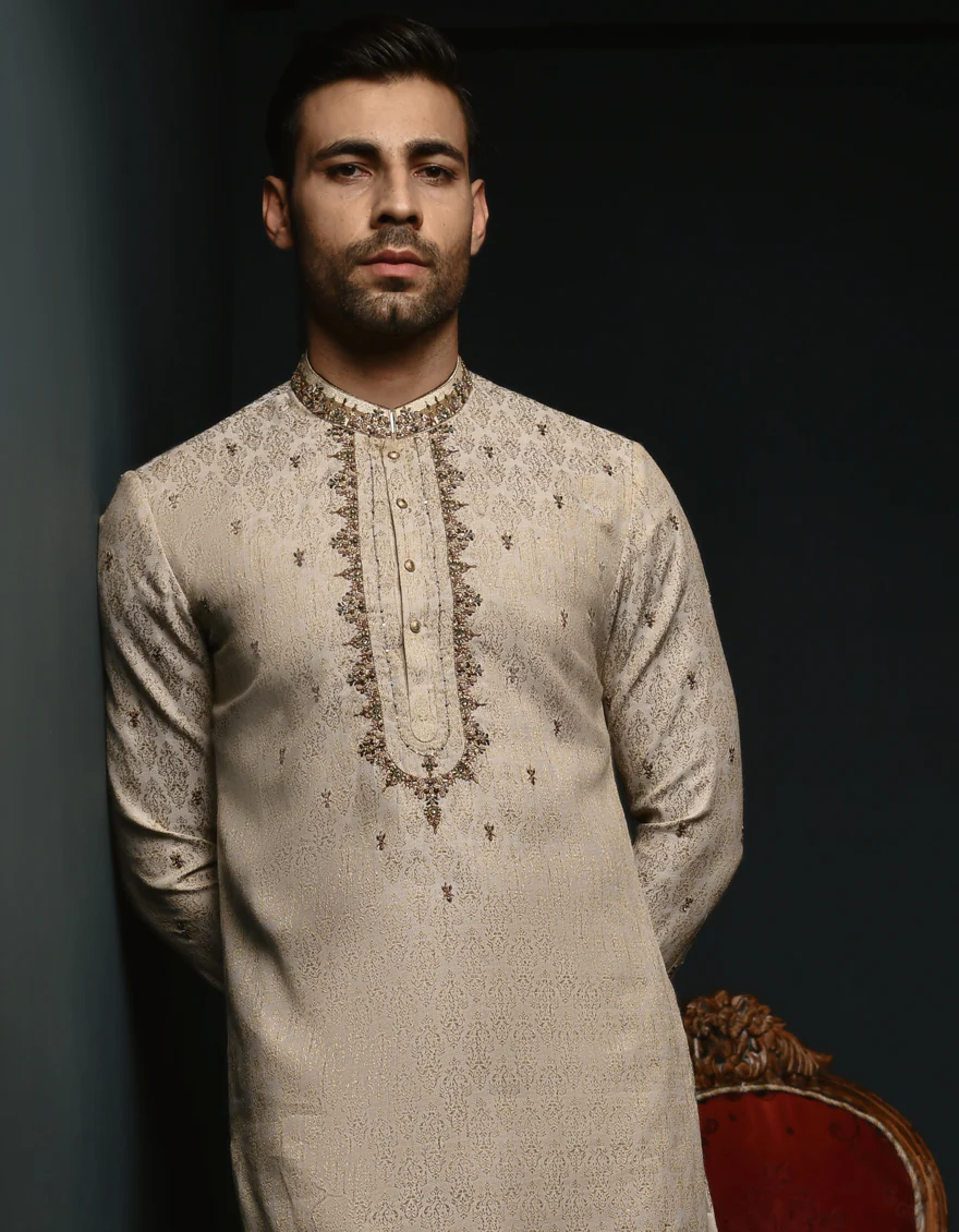 BEIGE KURTA | JJK-SP-US-48026/S23/JJ8862-FL - Image 2