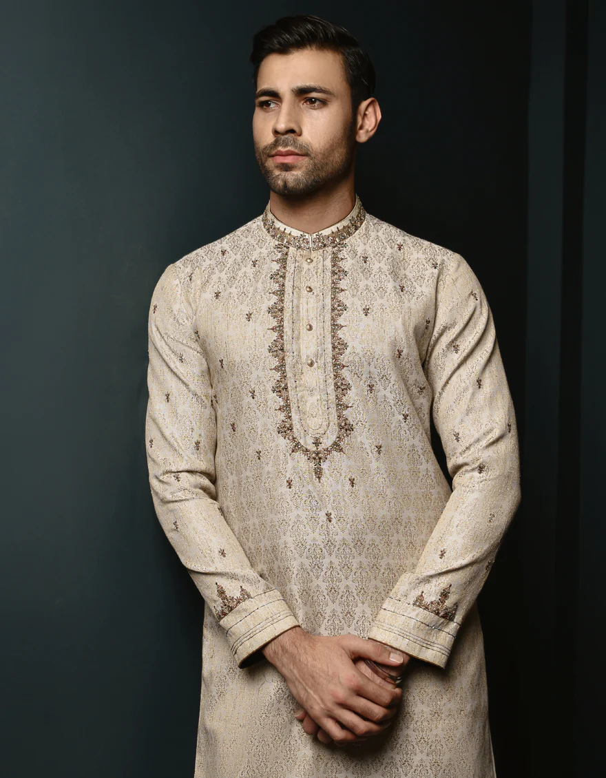BEIGE KURTA | JJK-SP-US-48026/S23/JJ8862-FL - Image 3