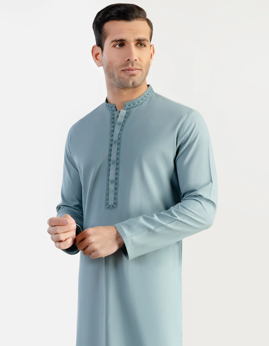 GREEN KURTA | JJK-US-04-32760 - Image 4