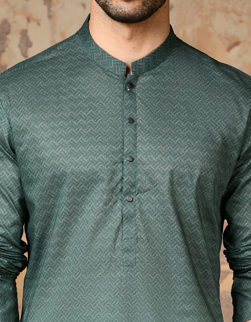 GREEN KURTA | JJK-US-24-32877 - Image 2