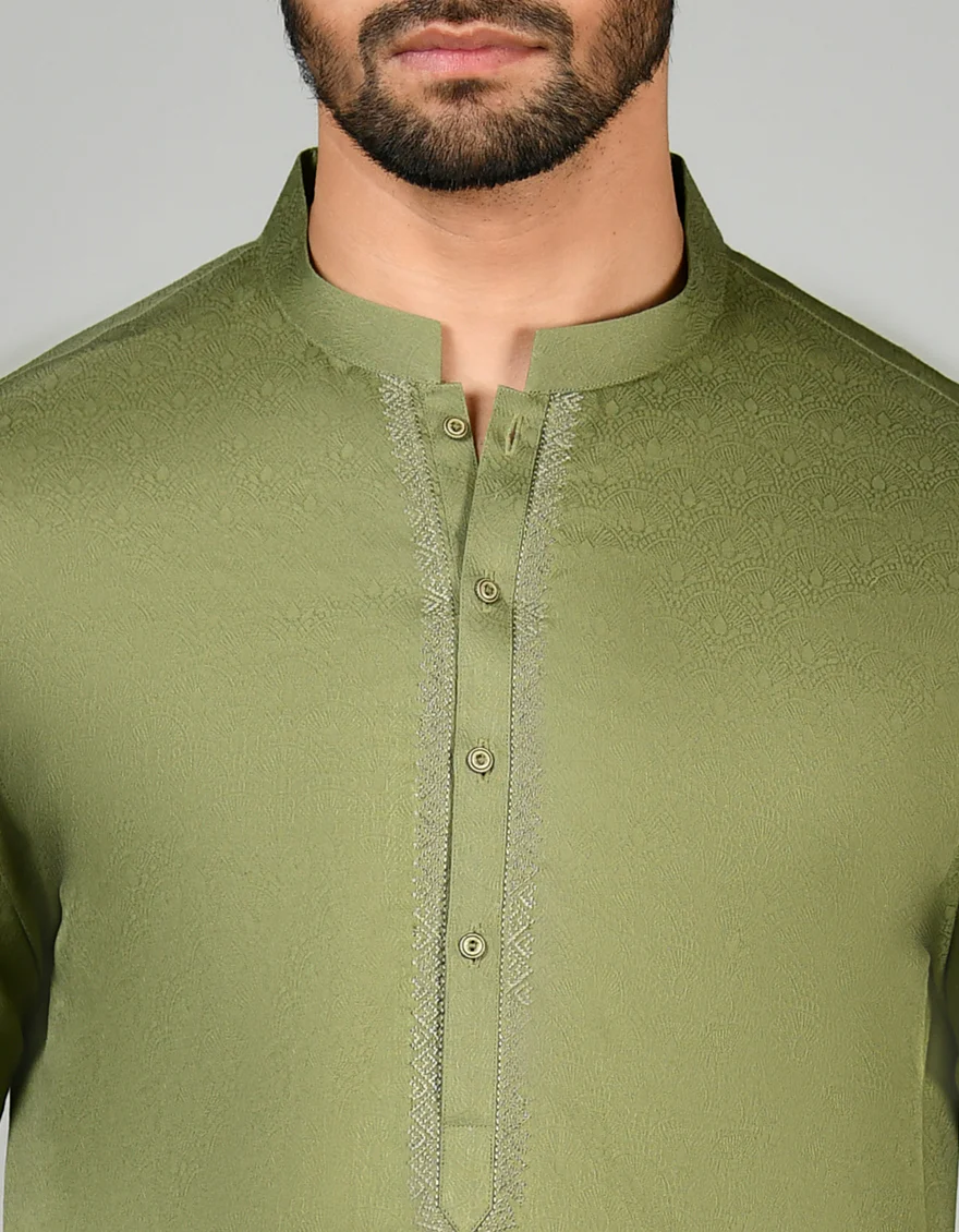 GREEN KURTA | JJK-US-24-34583 - Image 2