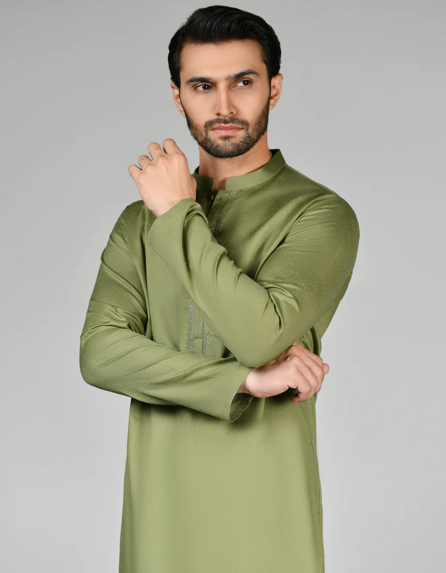 GREEN KURTA | JJK-US-24-34583 - Image 3