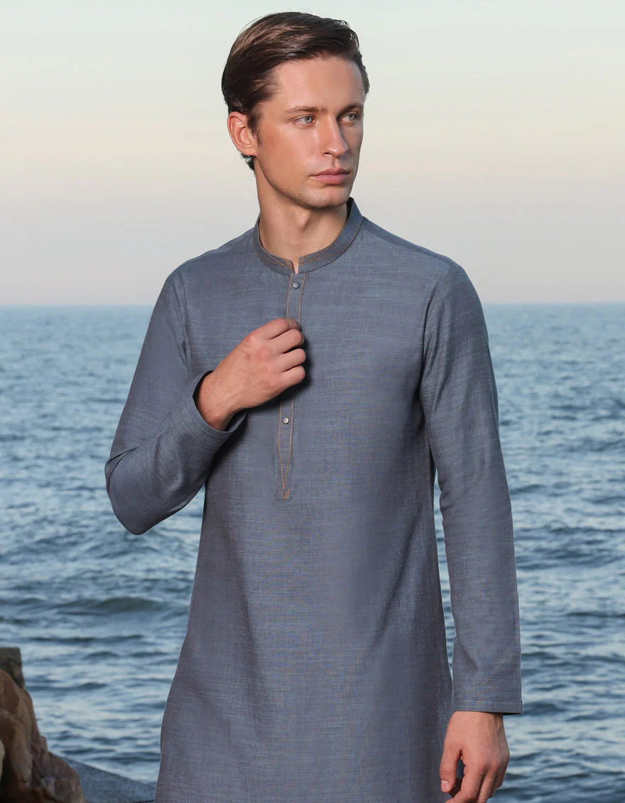 GREY KURTA | JJK-US-24-37798 - Image 6