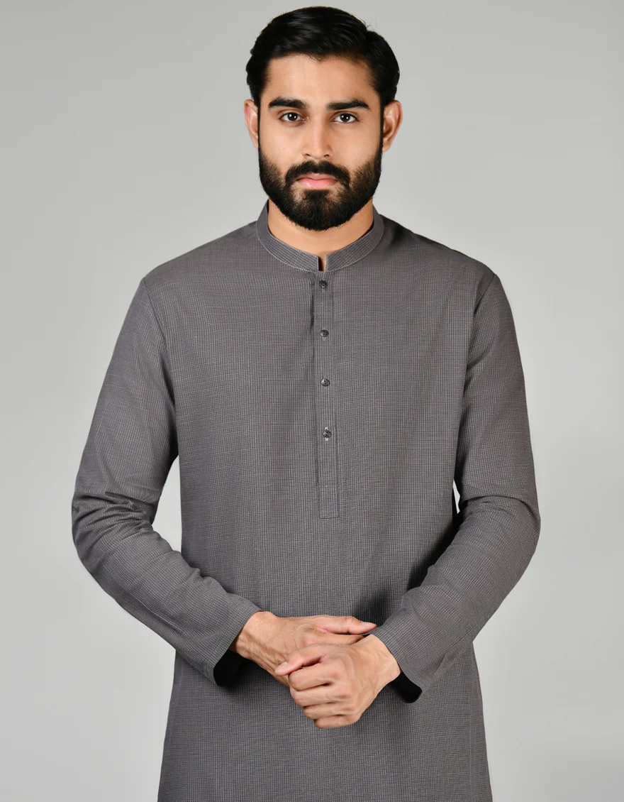 GREY KURTA | JJK-US-04-37803 - Image 3