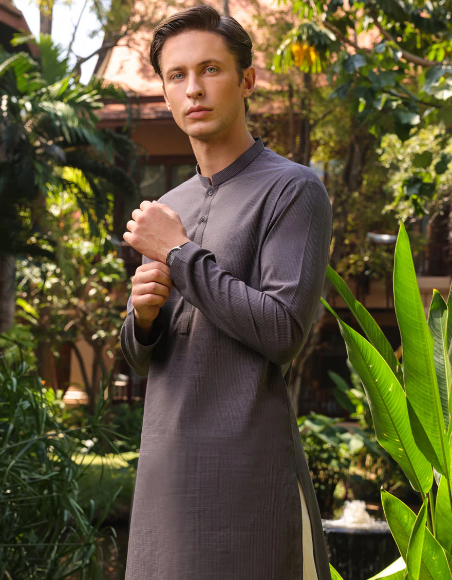GREY KURTA | JJK-US-04-37805 - Image 4