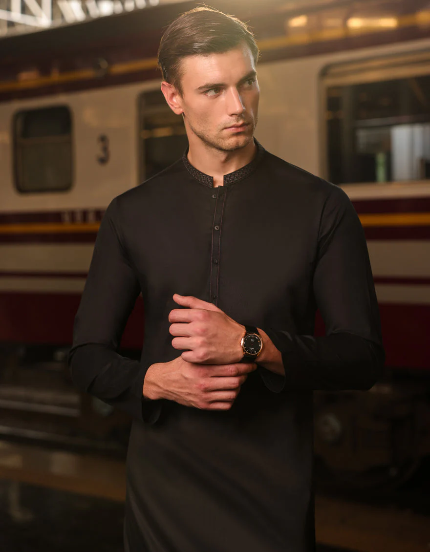 BLACK KURTA | JJK-US-24-37807 - Image 4