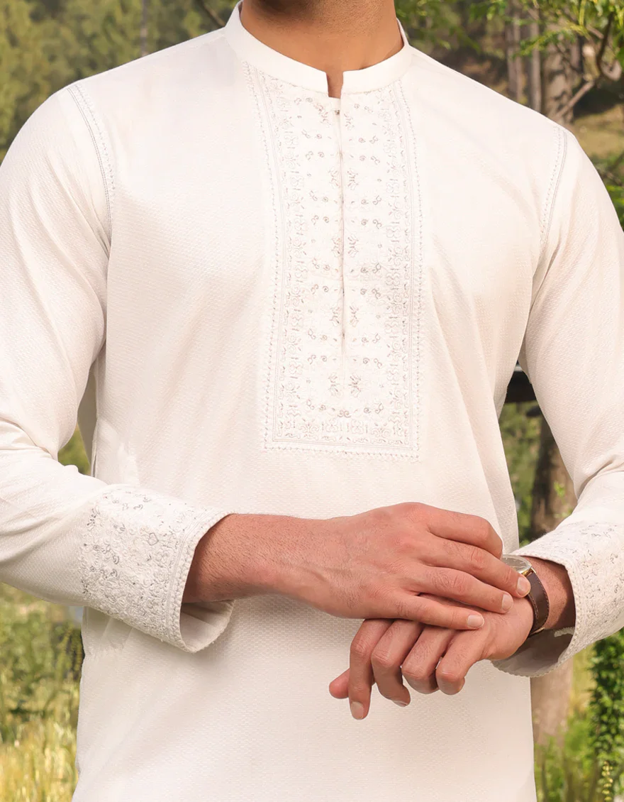 WHITE KURTA | JJK-US-04-45238 - Image 3