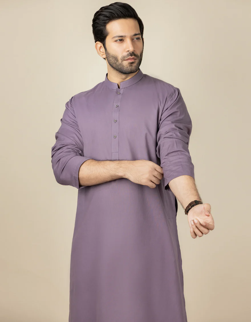 DULL PURPLE COTTON KURTA | JJK-US-40306/A22/JJ6869-PN - Image 3