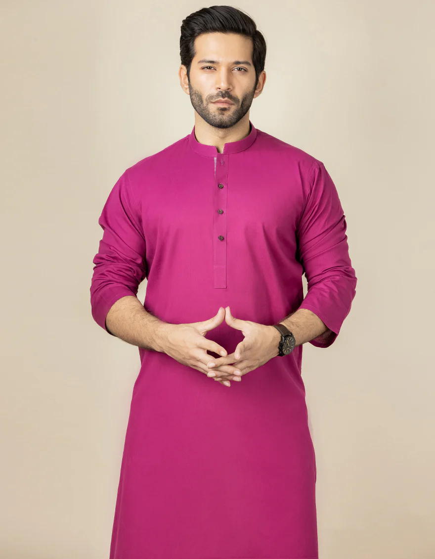 PURPLE COTTON KURTA | JJK-US-40307/A22/JJ6869-PN - Image 3
