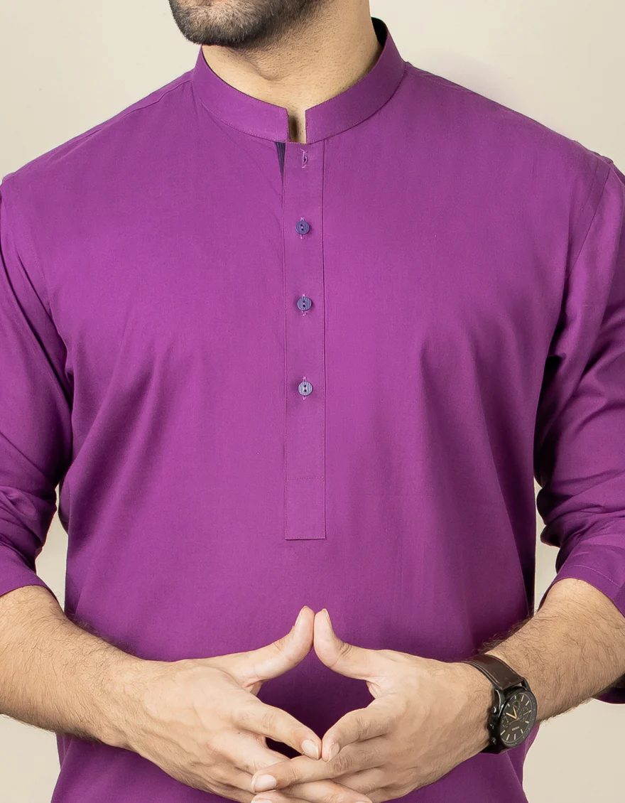 PURPLE COTTON KURTA | JJK-US-40309/A22/JJ6870-PN - Image 2
