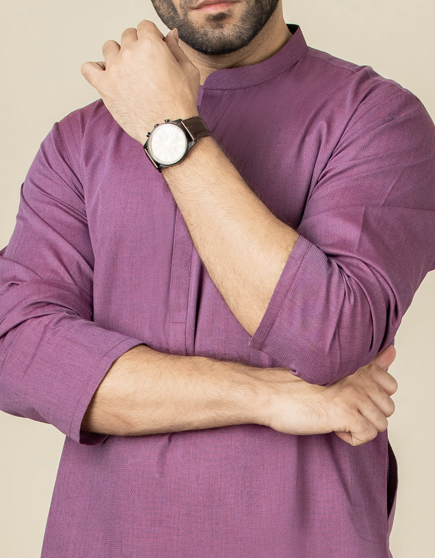 RASPBERRY PURPLE BLENDED KURTA | JJK-US-40315/A22/JJ6686-PN - Image 2