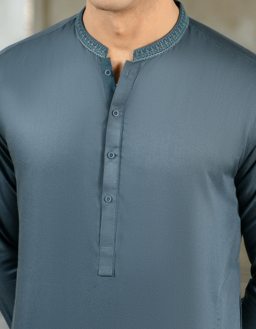 SEA GREEN BLENDED KURTA | JJK-US-43137/S22/JJ8268-SF - Image 2