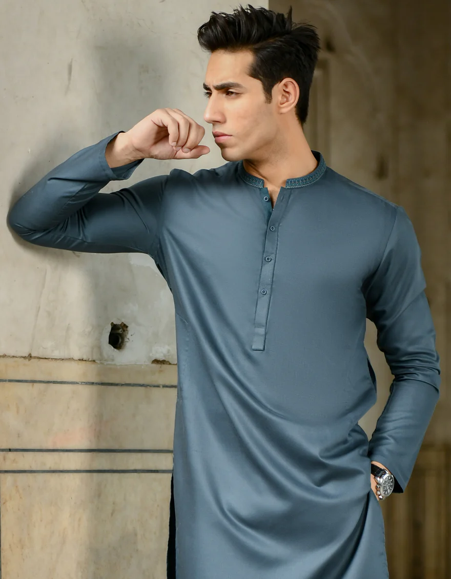 SEA GREEN BLENDED KURTA | JJK-US-43137/S22/JJ8268-SF - Image 3