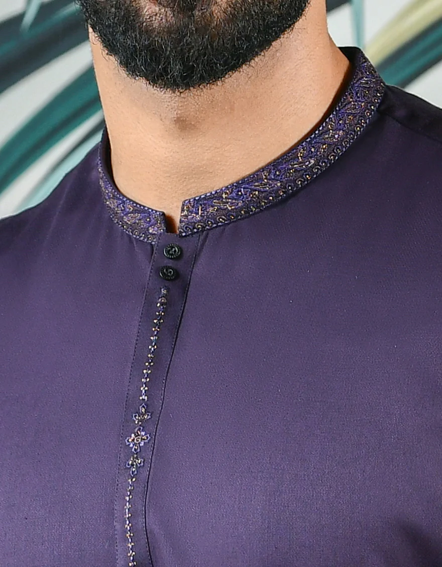PURPLE BLENDED KURTA | JJK-US-43141/S22/JJ8161-SF - Image 2