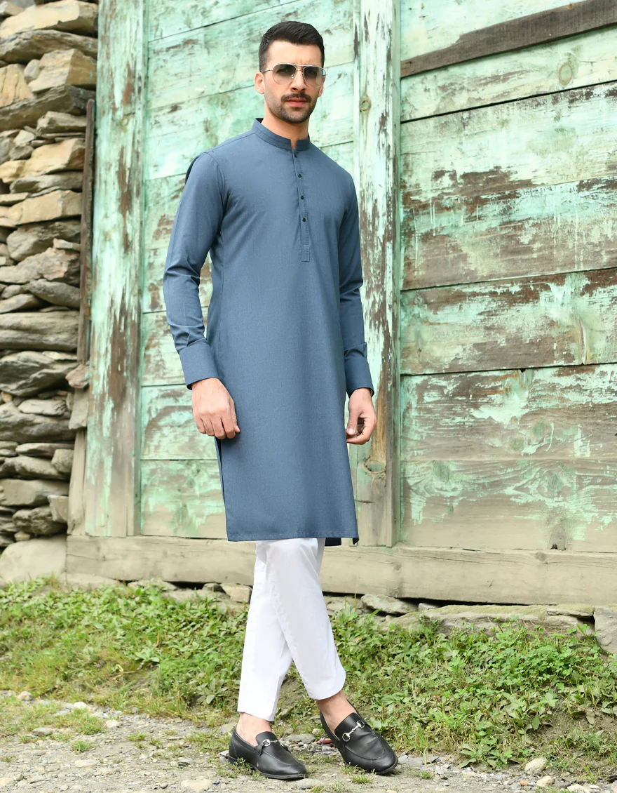 BLUE BLENDED KURTA | JJK-US-43184/A22/JJ8694-CL