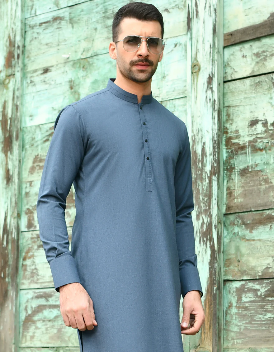 BLUE BLENDED KURTA | JJK-US-43184/A22/JJ8694-CL - Image 4
