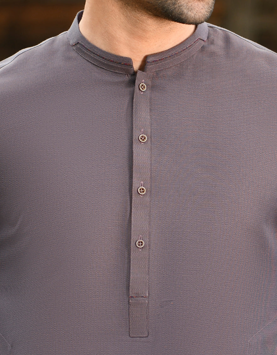 PLUMB BROWN VISCOSE KURTA | JJK-US-43198/A22/JJ8689-CL - Image 2