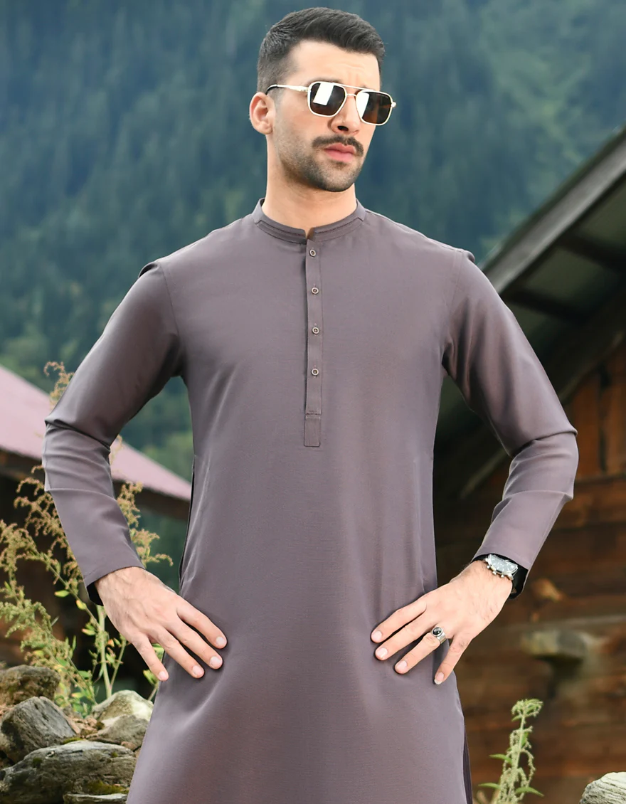 PLUMB BROWN VISCOSE KURTA | JJK-US-43198/A22/JJ8689-CL - Image 3