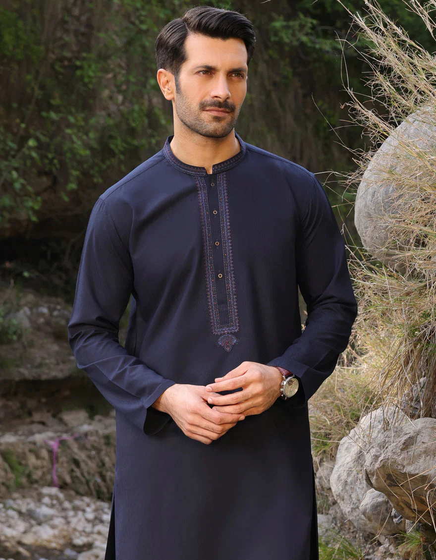 BLUE BLENDED KURTA | JJK-US-43265/A23/JJ8802-SF - Image 3