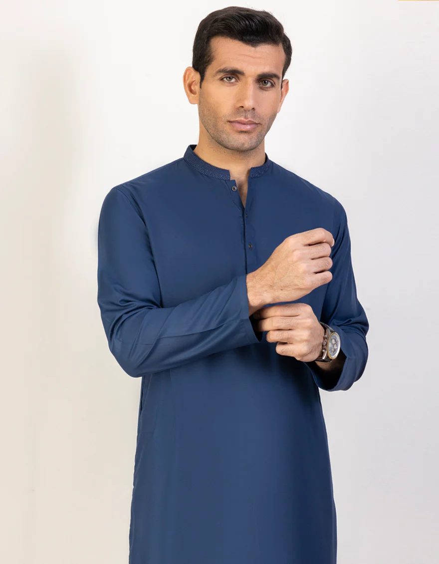 BLUE BLENDED KURTA | JJK-US-43266/A23/JJ8818-SF - Image 2