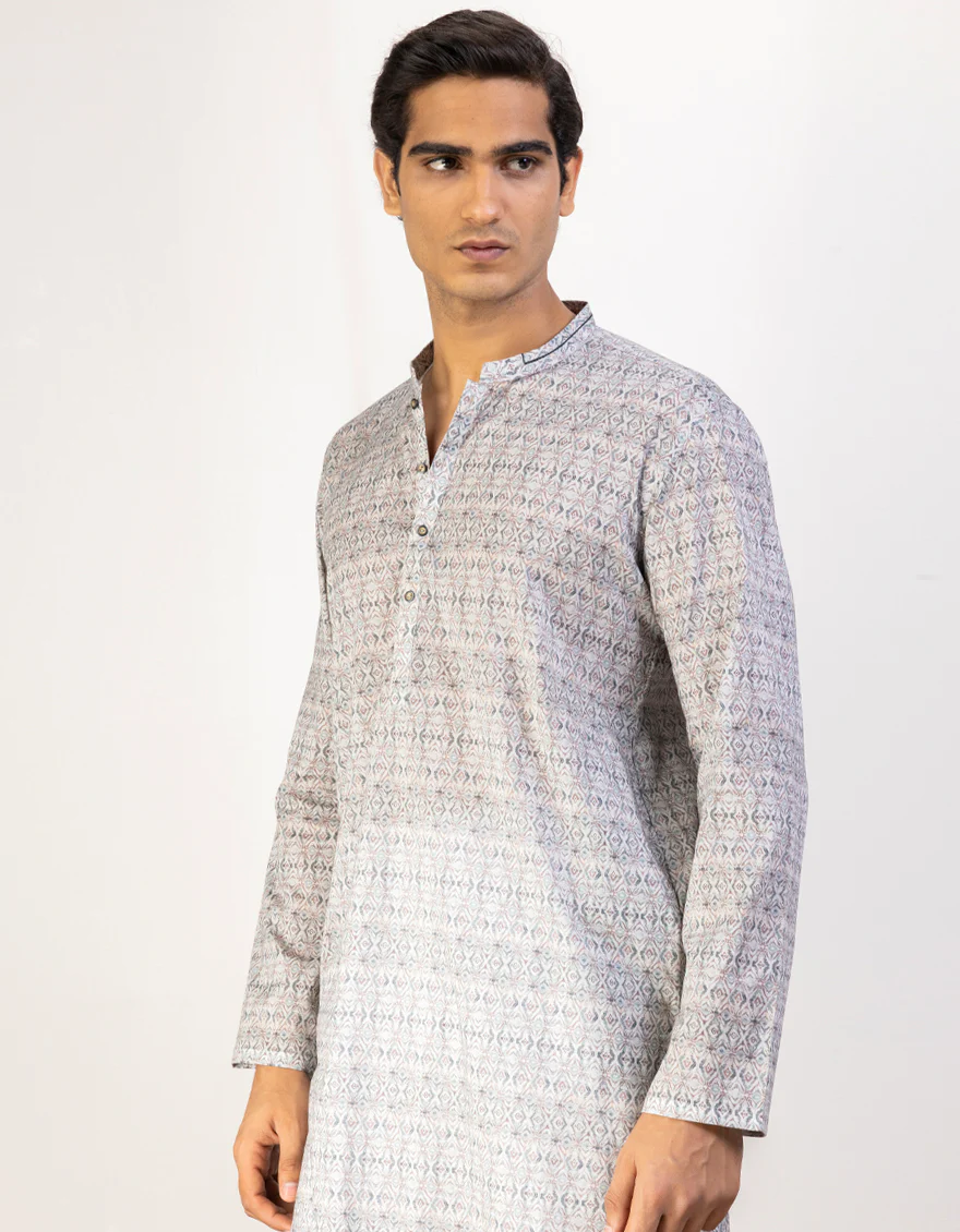 MULTI COTTON KURTA | JJK-US-43282/A23/JJ8771-CL - Image 3