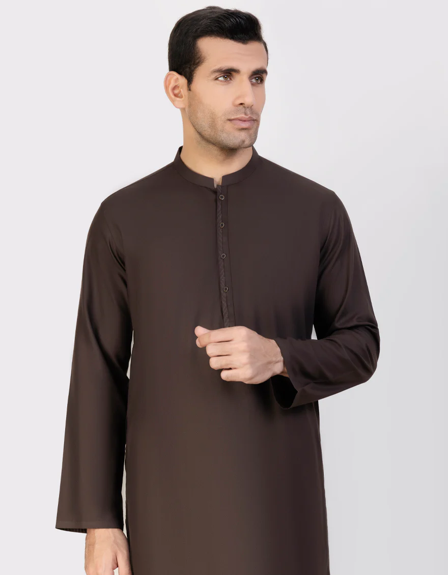 BROWN BLENDED KURTA | JJK-US-43287/A23/JJ8818-CL - Image 2