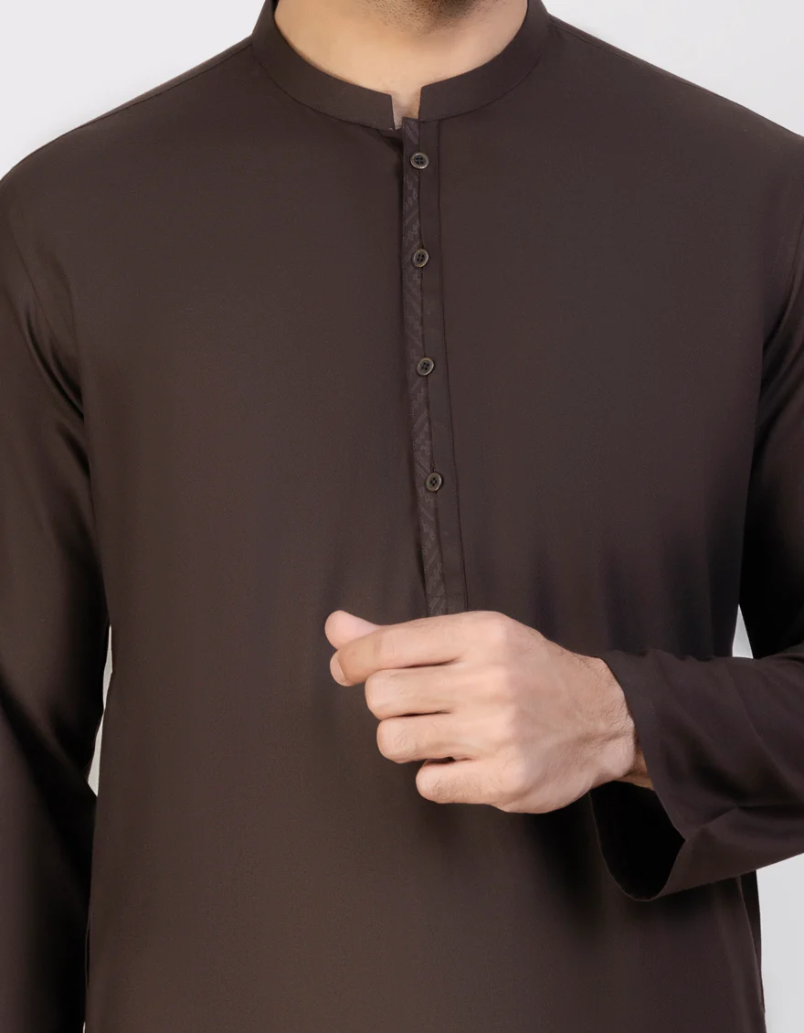 BROWN BLENDED KURTA | JJK-US-43287/A23/JJ8818-CL - Image 3