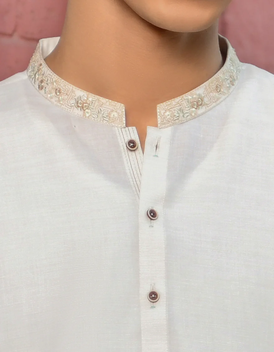 CREAM BLENDED KURTA | JJK-US-44190/A23/JJ8832-SF - Image 2