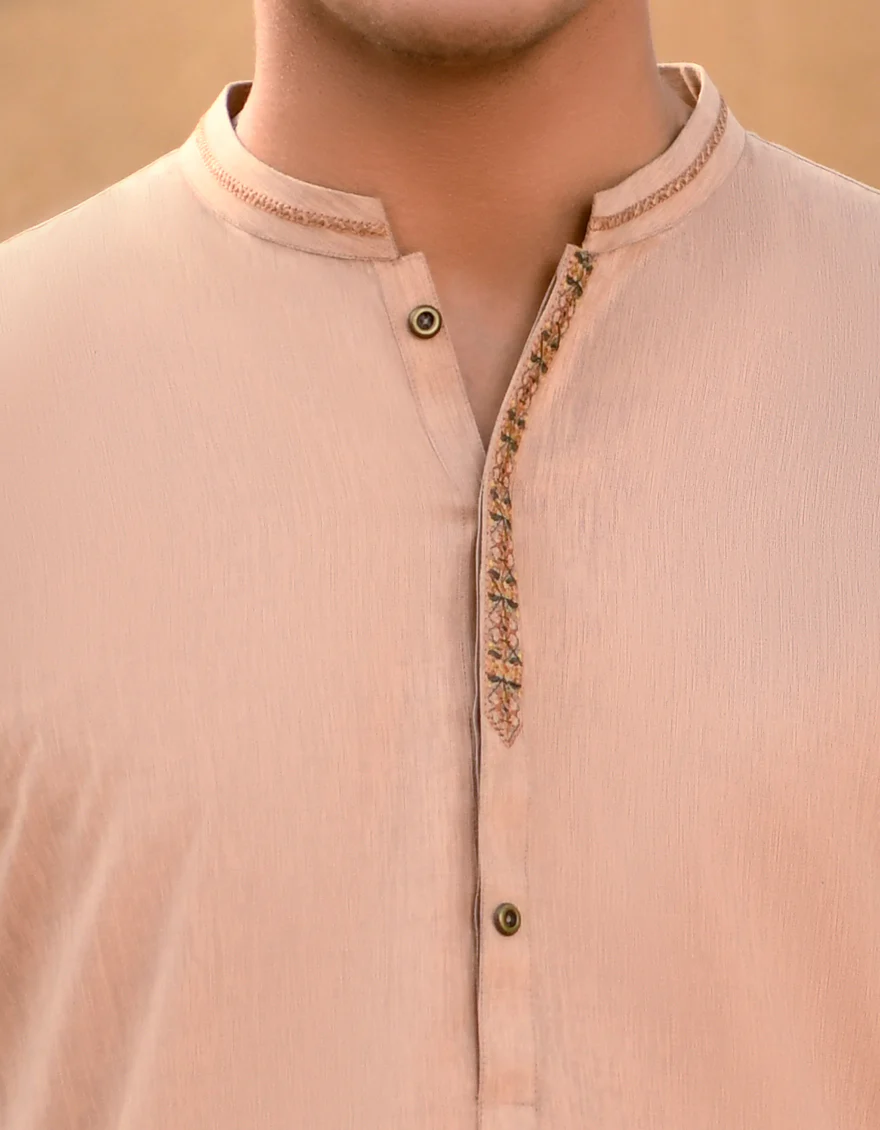 PEACH BLENDED KURTA | JJK-US-44227/A23/JJ8816-SF - Image 3